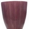 Vaso Ranhuras Vinho Cerâmica 22x25cm