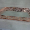 Bandeja espelhada de metal cobre